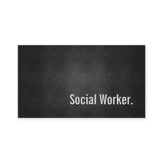 Social Worker Cool Black Metal Simplicity