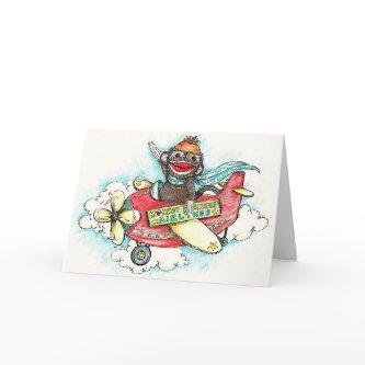 Sock Monkey Business Airlines Card