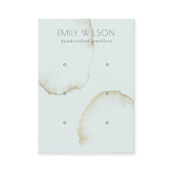 SOFT AQUA GOLD ABSTRACT 3 EARRING DISPLAY LOGO