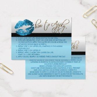 Soft Blue Glitter Lips - How to Apply