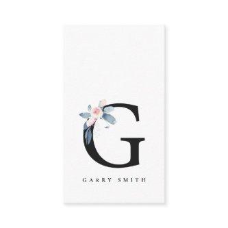 SOFT BLUSH BLUE FLORAL ALPHABETS NAME LETTER G