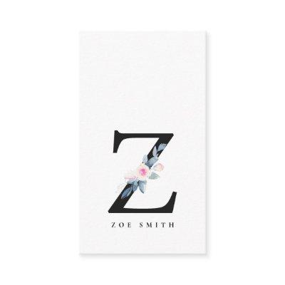 SOFT BLUSH BLUE FLORAL ALPHABETS NAME LETTER Z