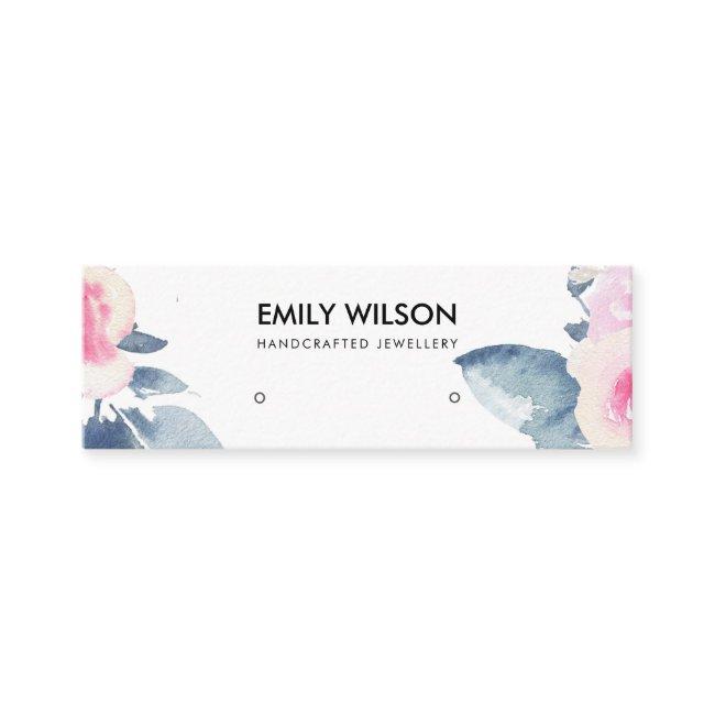 SOFT BLUSH BLUE FLORAL STUD EARRING DISPLAY LOGO MINI
