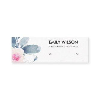 SOFT BLUSH BLUE FLORAL STUD EARRING DISPLAY LOGO MINI