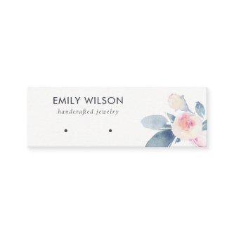 SOFT BLUSH BLUE FLORAL STUD EARRING DISPLAY LOGO MINI