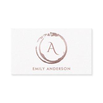 SOFT BLUSH PINK BRUSH MARK CIRCLE LOGO MONOGRAM