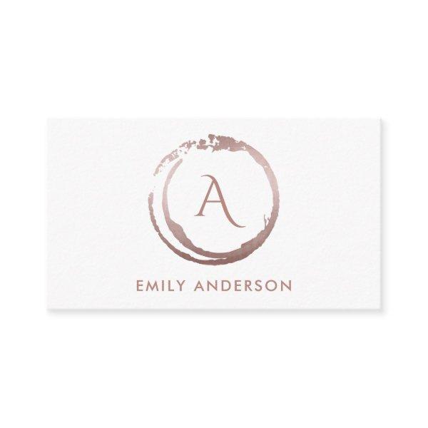 SOFT BLUSH PINK BRUSH MARK CIRCLE LOGO MONOGRAM