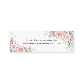 Soft Blush Pink Floral Wedding Website Card Mini