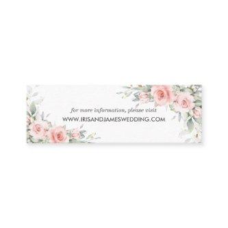 Soft Blush Pink Floral Wedding Website Card Mini