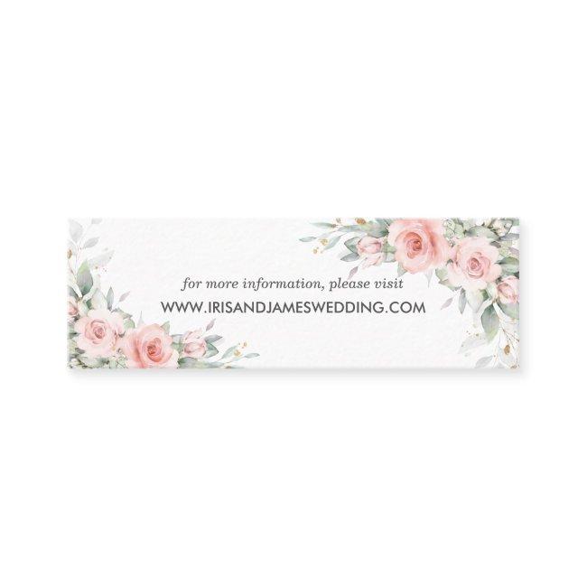 Soft Blush Pink Floral Wedding Website Card Mini