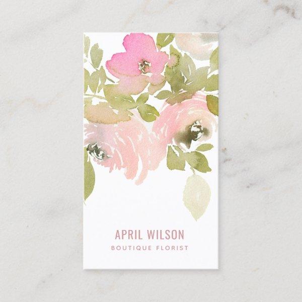 SOFT BLUSH PINK WATERCOLOR ROSE FLORAL BUNCH