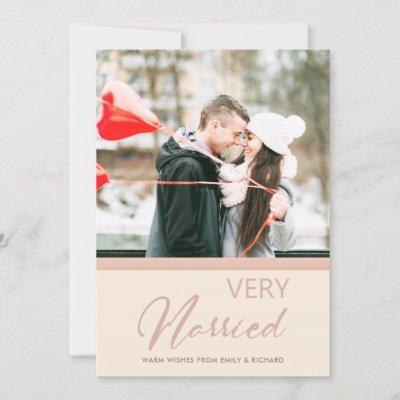 SOFT BLUSH ROSE PINK CHRISTMAS VERY MARRIED PHOTO HOLIDAY CARD