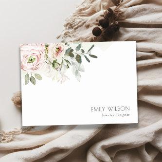 Soft Chic Blush Pink Peony Leafy Botanical Floral Post-it Notes