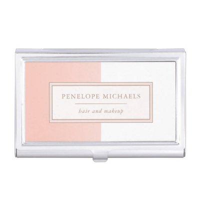Soft Coral and White Color Block  Case