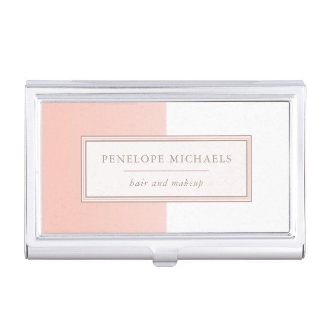 Soft Coral and White Color Block Case