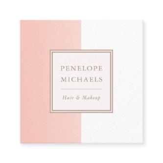 Soft Coral and White Color Block Square