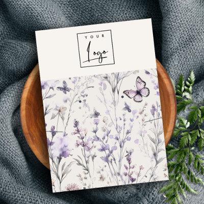 Soft Lilac Purple Floral Logo Earring Necklace