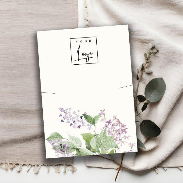 Soft Lilac Watercolor Floral Necklace Logo Display