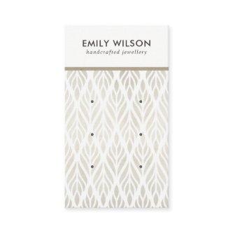 SOFT OFF WHITE FLORAL 3 STUD EARRING DISPLAY CARD
