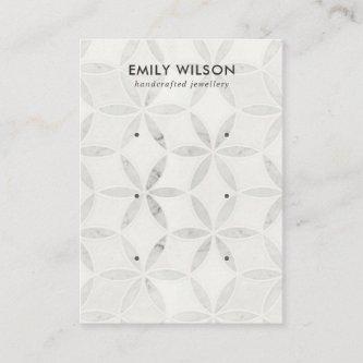 SOFT OFF WHITE FLORAL 3 STUD EARRING DISPLAY CARD
