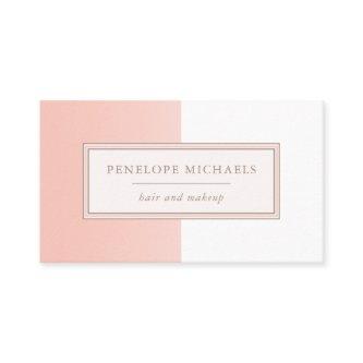 Soft Peach Blush and White Color Block