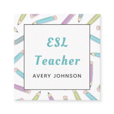 Soft Pencil Pattern ESL Teacher English Instructor Square