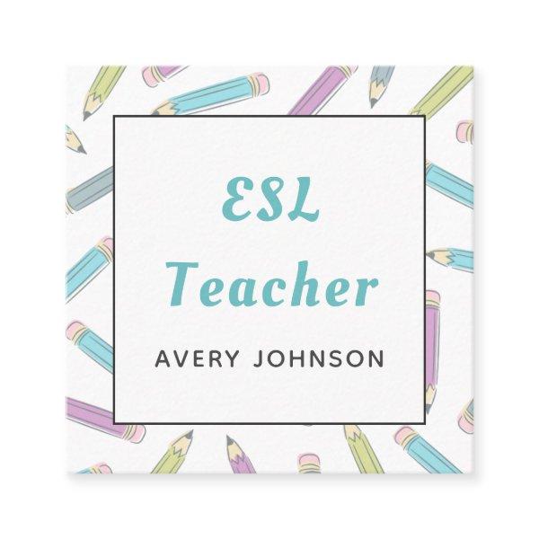 Soft Pencil Pattern ESL Teacher English Instructor Square