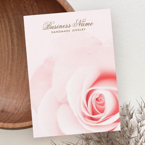 Soft pink rose romantic earring display cards