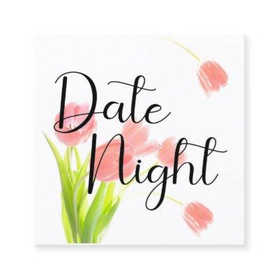 Soft Pink Tulips Date Night Card