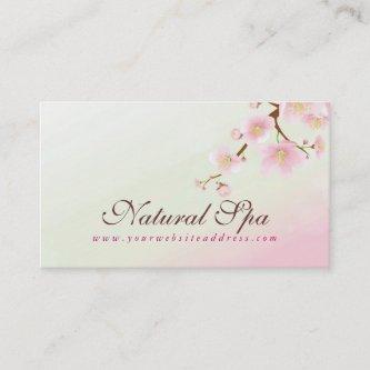 Soft Pink & White Floral Blossom Natural Spa