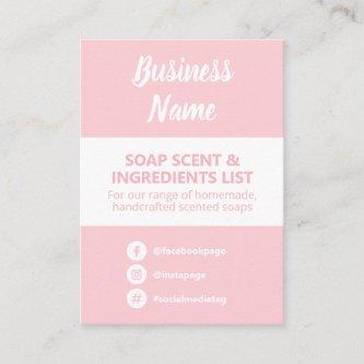 Soft Pink & White Soap Scent Ingredients List