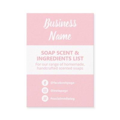 Soft Pink & White Soap Scent Ingredients List