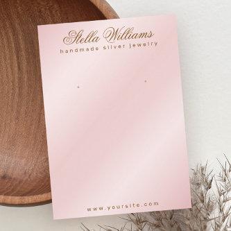 Soft satin pink earring display card