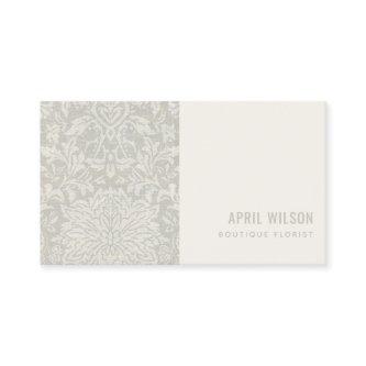 SOFT SUBTLE GREY WHITE DAMASK FLORAL PATTERN