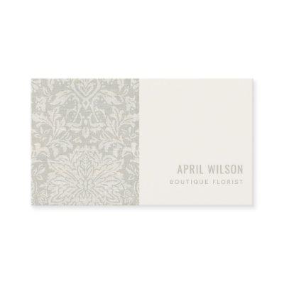 SOFT SUBTLE GREY WHITE DAMASK FLORAL PATTERN