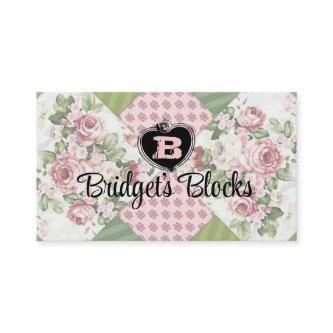 soft vintage roses patchwork quilt quilting card