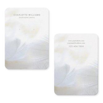 Soft White Feather Jewelry Display Card