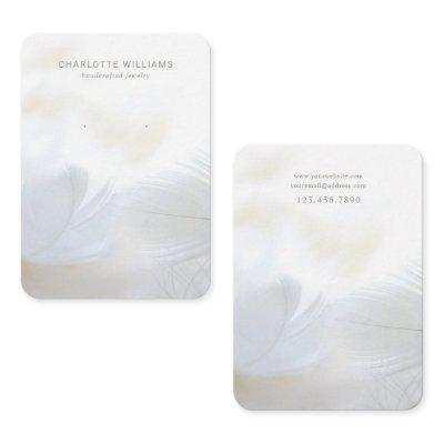 Soft White Feather Jewelry Display Card