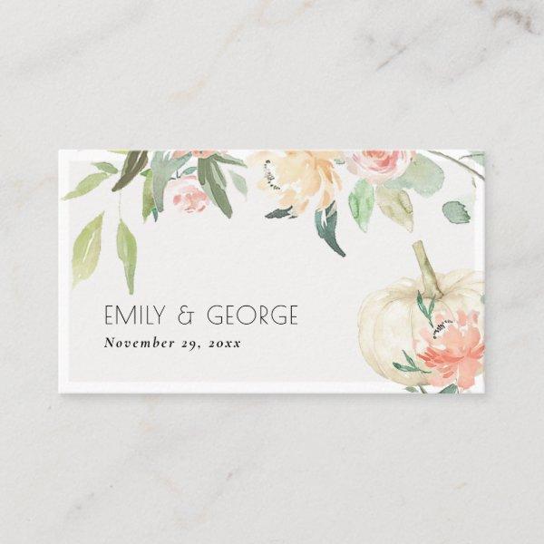 Soft White Pumpkin Blush Floral Wedding Website