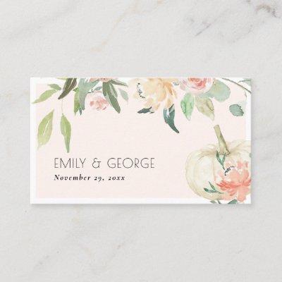 Soft White Pumpkin Blush Floral Wedding Website