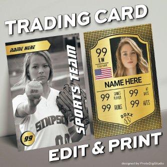 Softball Stats Shield Card Softball Trading Card
