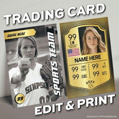 Softball Stats Shield Card Softball Trading Card