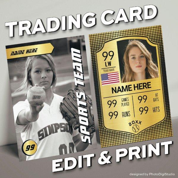 Softball Stats Shield Card Softball Trading Card