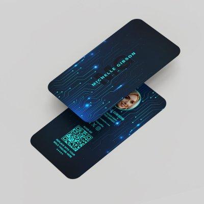 Software Engineer Programmer Modern Neon Blue