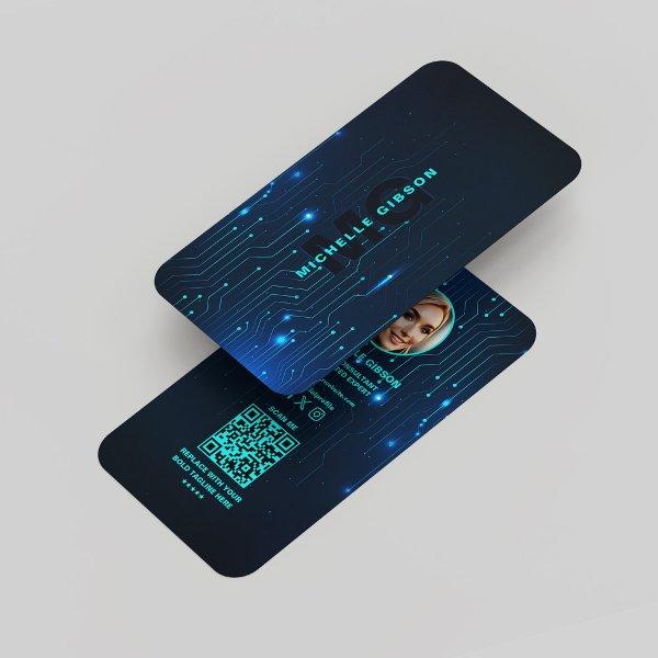 Software Engineer Programmer Modern Neon Blue