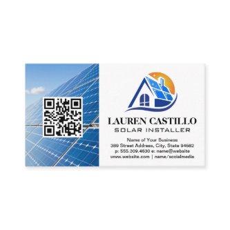 Solar Panel Home Modern Logo | QR