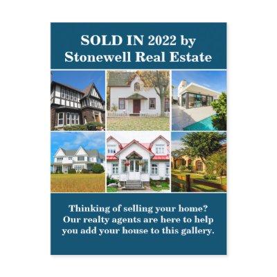 Sold Real Estate Company House Photo Marketing Postcard