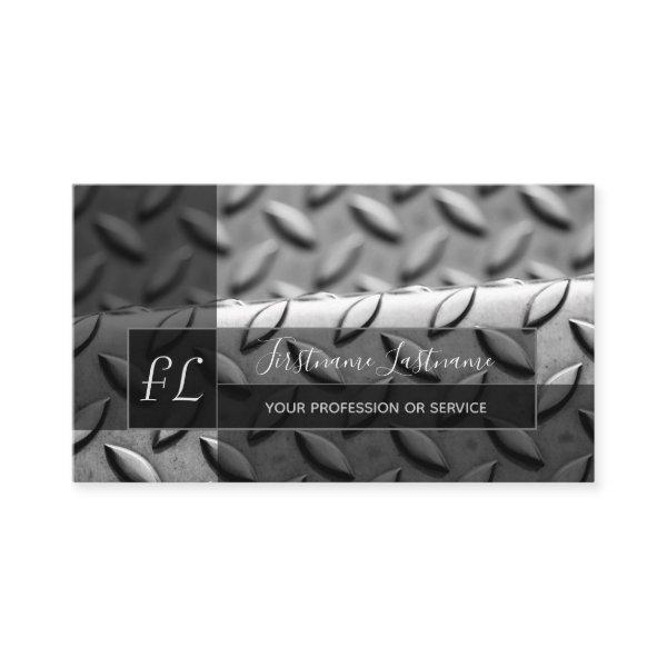 Solid abstract diamond metal plate monogram busine