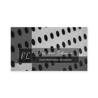 Solid abstract perforated metal plate monogram