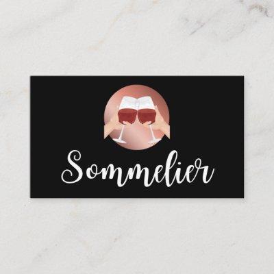 Sommelier Simple Calligraphy Rose Gold Circle Wine